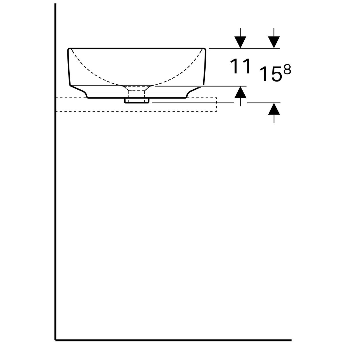 Lavabo sobre encimera serie Geberit VariForm redondo: 40x40cm